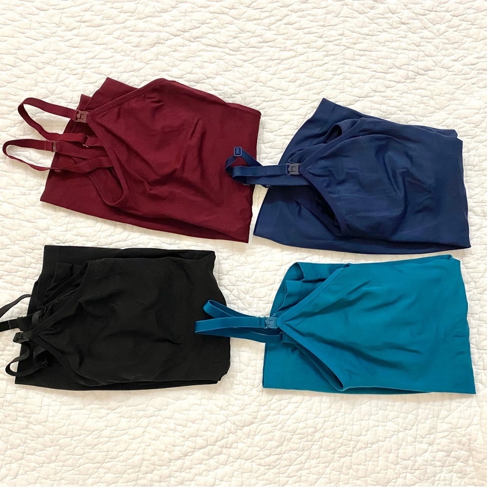Nursing Tanks - Set of 4 - Stretchy and Soft - Sz Large